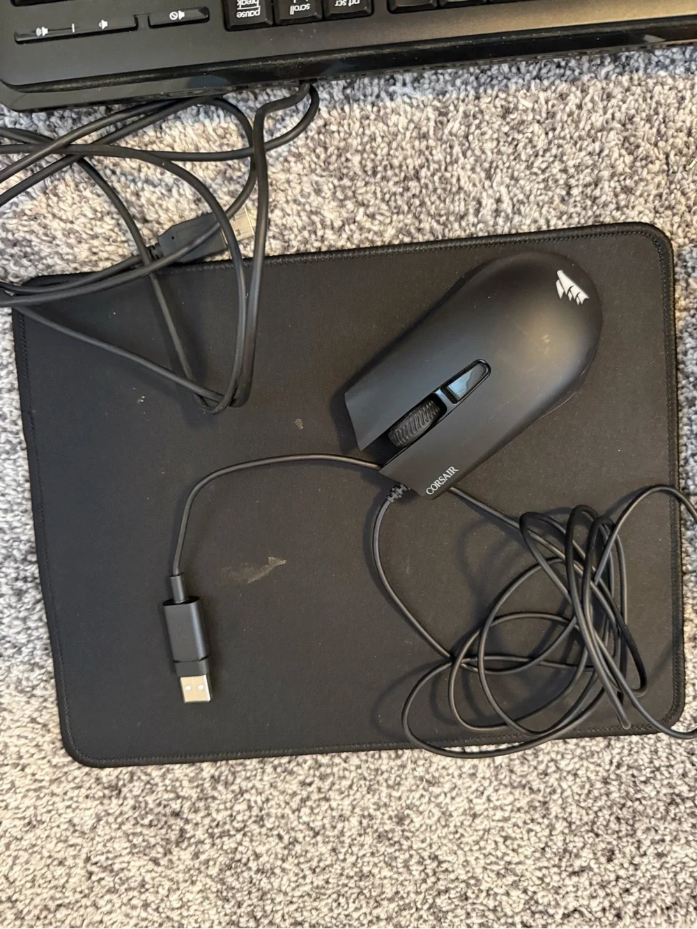 HP Black Wired Keyboard w/ Black Gaming Mouse, Large Mousepad & Speakers